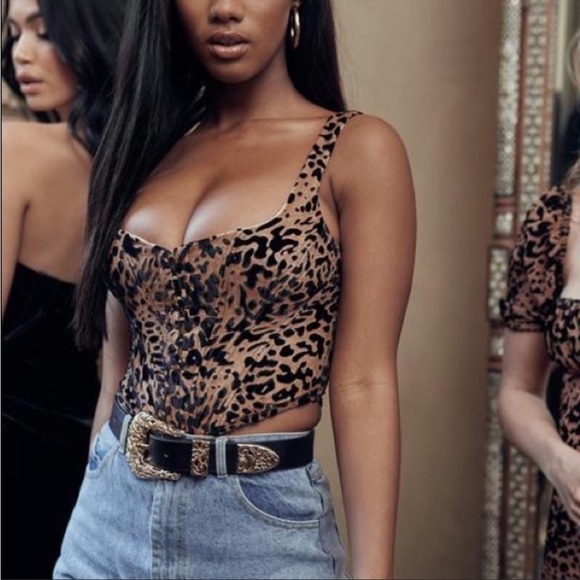 House Of CB ‘Jacqueline’ Leopard Print Devore Corset NWOT - Picture 9 of 16